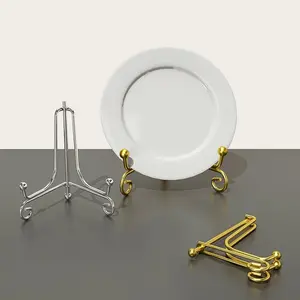 Iron Display Rack, Foldable Tripod Stand for Decorative Plates, Ideal for Cookbooks and Picture Frames, Stylish Home Decor Accessory