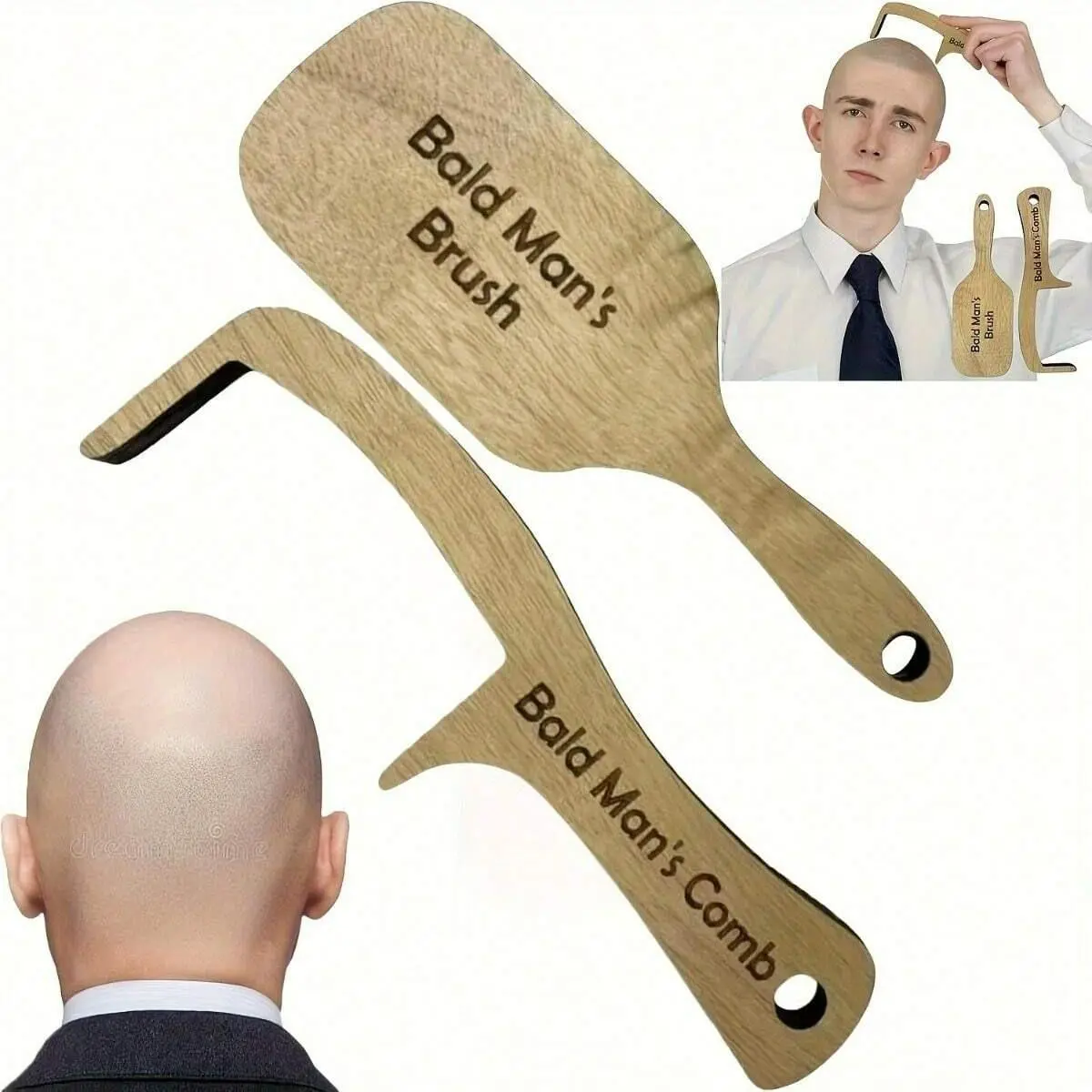 Funny Gag Bald Men Comb Set, Unique Novelty Hair Comb, Perfect Gift for Grandpa & Party Pranks Funny Gag Bald Men Comb Set, Unique Novelty Hair Comb, Perfect Gift for Grandpa & Party Pranks