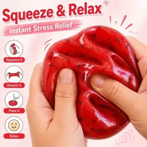 Lifelike Watermelon Slush Squish Toy, Portable Pinching Play Accessory, Cozy Textured Decompression Toy, Eye-Catching Collection Item for Fidget Hobby Enthusiasts