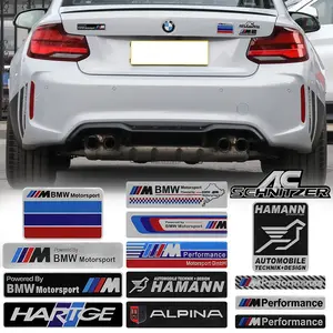 Aluminum Alloy Car Emblem Sticker for Bmw M E46 E90 E60 F30 F10 E39 E36 F20 G30 G20 E87 E92 E91, Rear Bumper Badge Decal