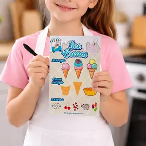 Ice Cream Shop Pretend Play Notepad for Kids | Dessert Menu Pad | Kids Role Play Activity | 30 Page Tear-Off Pad | Play Kitchen Toy