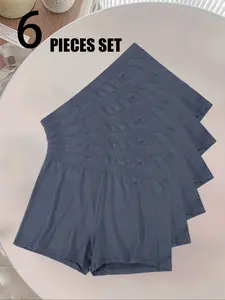 6-piece men's flat angle Aro pants, fashionable and versatile casual sports four corner pants, simple solid color loose breathable skin friendly fabric, comfortable and not tight men's home fitness shorts Athletic Shorts Casual