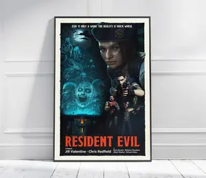 Resident Evil 1 Poster Remastered Horror Game Art Print (NO FRAMED)