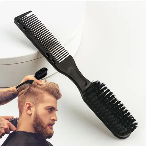 Double-sided Beard Brush for Men, Beard Styling Comb, Men's Beard and Mustache Grooming Brush, Hair Oil Brush for Barber, Comfort Hygiene Product