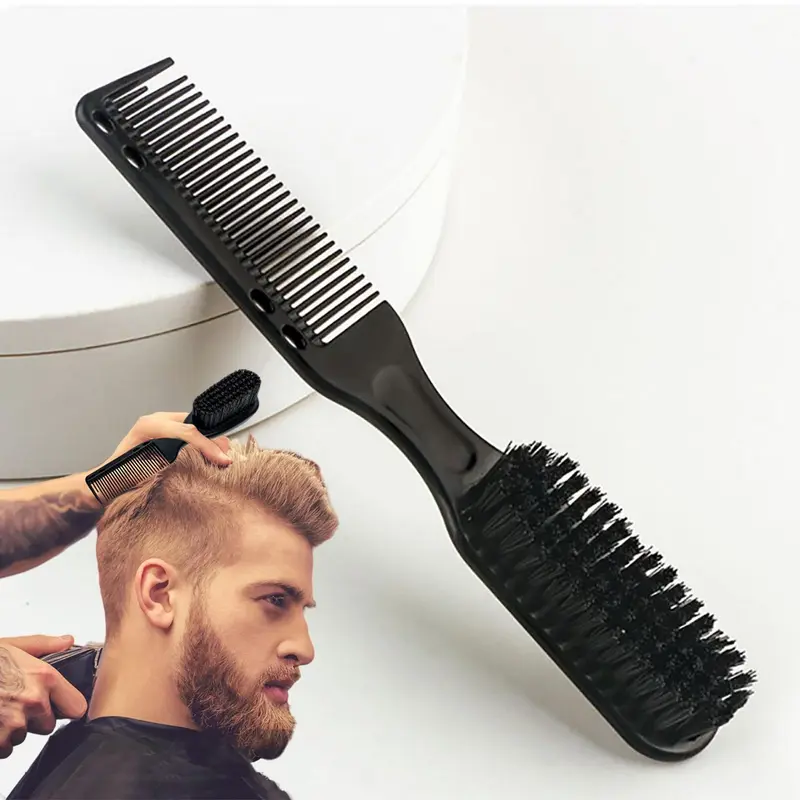 Double-sided Beard Brush for Men, Beard Styling Comb, Men's Beard and Mustache Grooming Brush, Hair Oil Brush for Barber, Comfort Hygiene Product