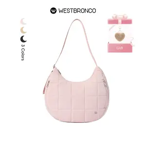 WESTBRONCO Puffer Tote Hobo Crescent Shoulder Bag Quilted Purse Bags Women Gym Bags 2026 VIRAL Spring Trendy Handbag Adjustable Strap Diaper Bag gift for her