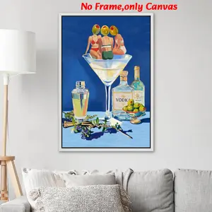 1 Pc, Wall Art, Vintage Poster, Retro Dirty Martini Bar Print, Vintage Cocktail Wall Art Painting, Restaurant Aesthetic, Kitchen Decor, Apartment Dopamine Decor, Housewarming Gift, Unframed