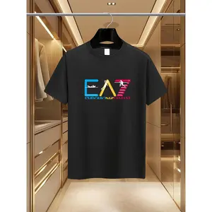 summer new luxury men's fashion  Athlete Printed T-shirt Pure cotton crewneck casual trend Y2K high-end high quality2024Young