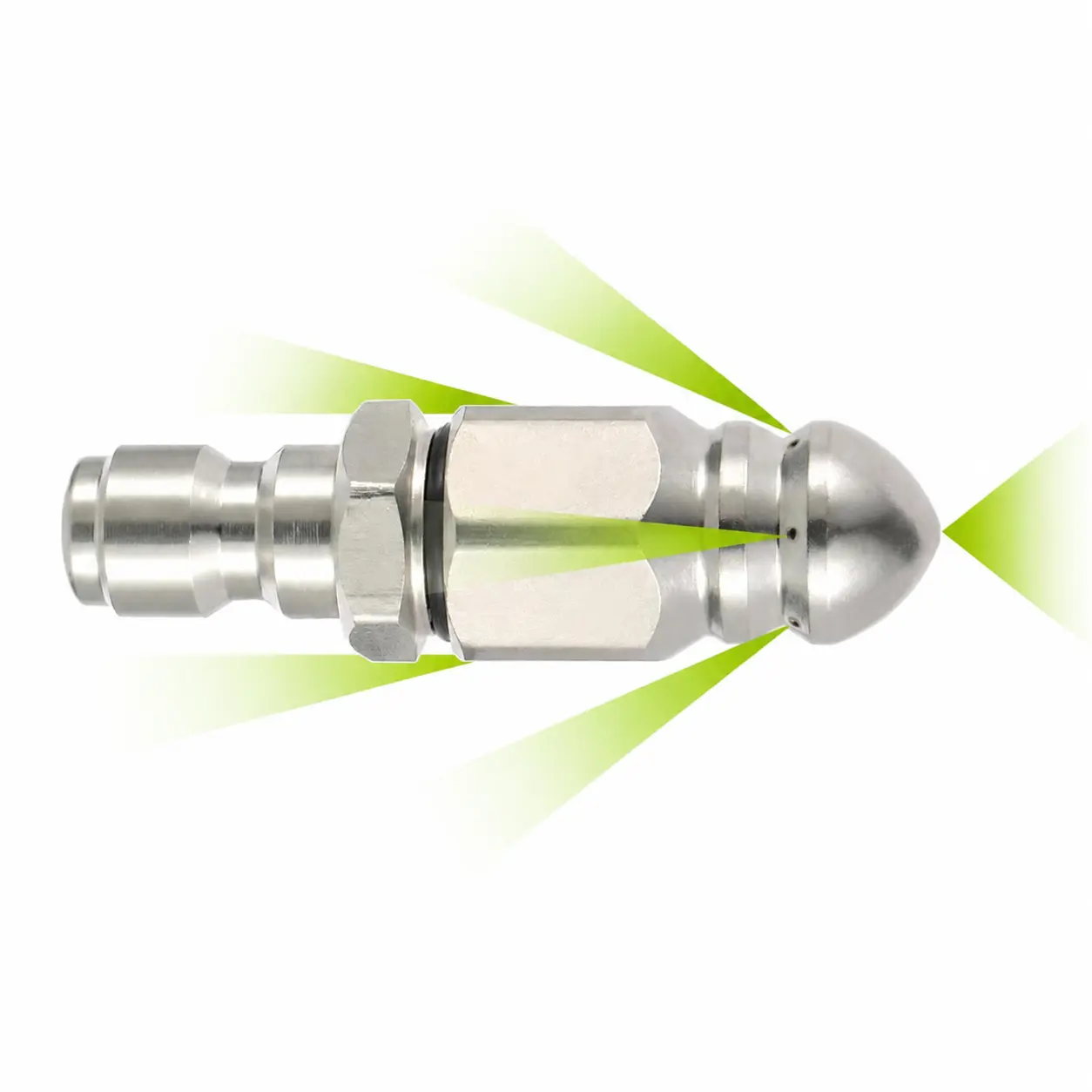 1 Front 6 Rear Water Jetting Nozzle Stainless Steel High-Pressure Sewer Jetter Nozzle, Sewer Cleaning Tool high-pressure Nozzle High Pressure Drain Jet Hose Nozzle for Sewer Dredging