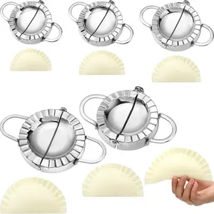 5 Pack Stainless Steel Dumpling Maker Dumpling Press Perogies Maker Press Dumpling Wrapper  Ravioli Mold Pastry Dough  Various Sizes Kitchen Accessories, 2.95/3.35/3.74/4.92/5.91 In