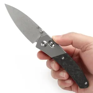 KANSEPT Dako Pocket Folding Knive Cross Bar Lock Titanium with Brown Micarta Handle (3.19“ CPM S35VN Blade) with Eddy M Design-K1101Series Tactical Knives Survival Equipment Set