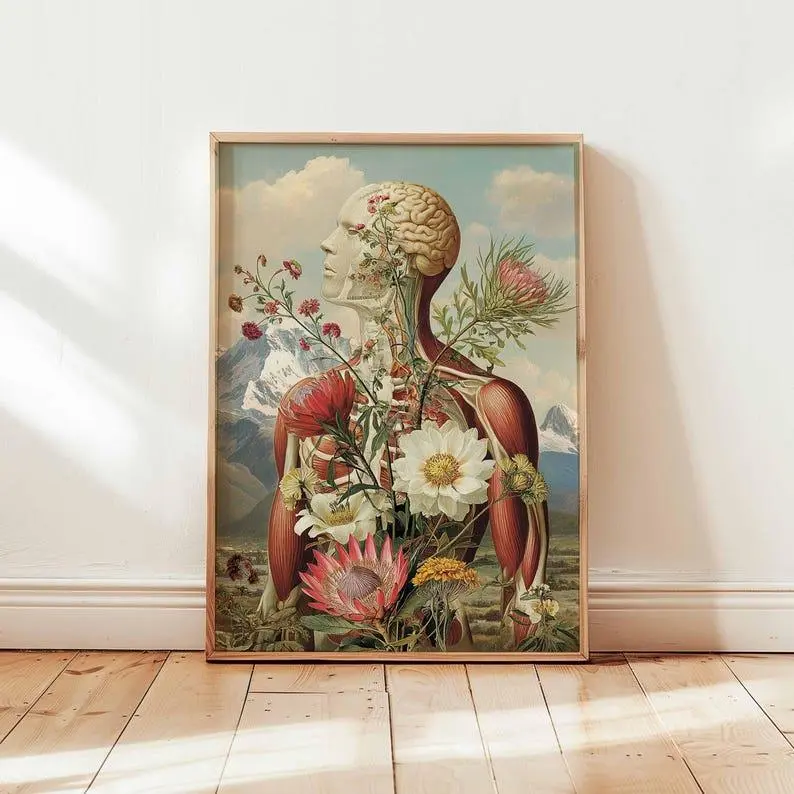 Human Anatomy Poster, Human Body Posters, Anatomy Wall Prints, Educational Medical Print, Doctor Office Decor, Vintage Style Poster