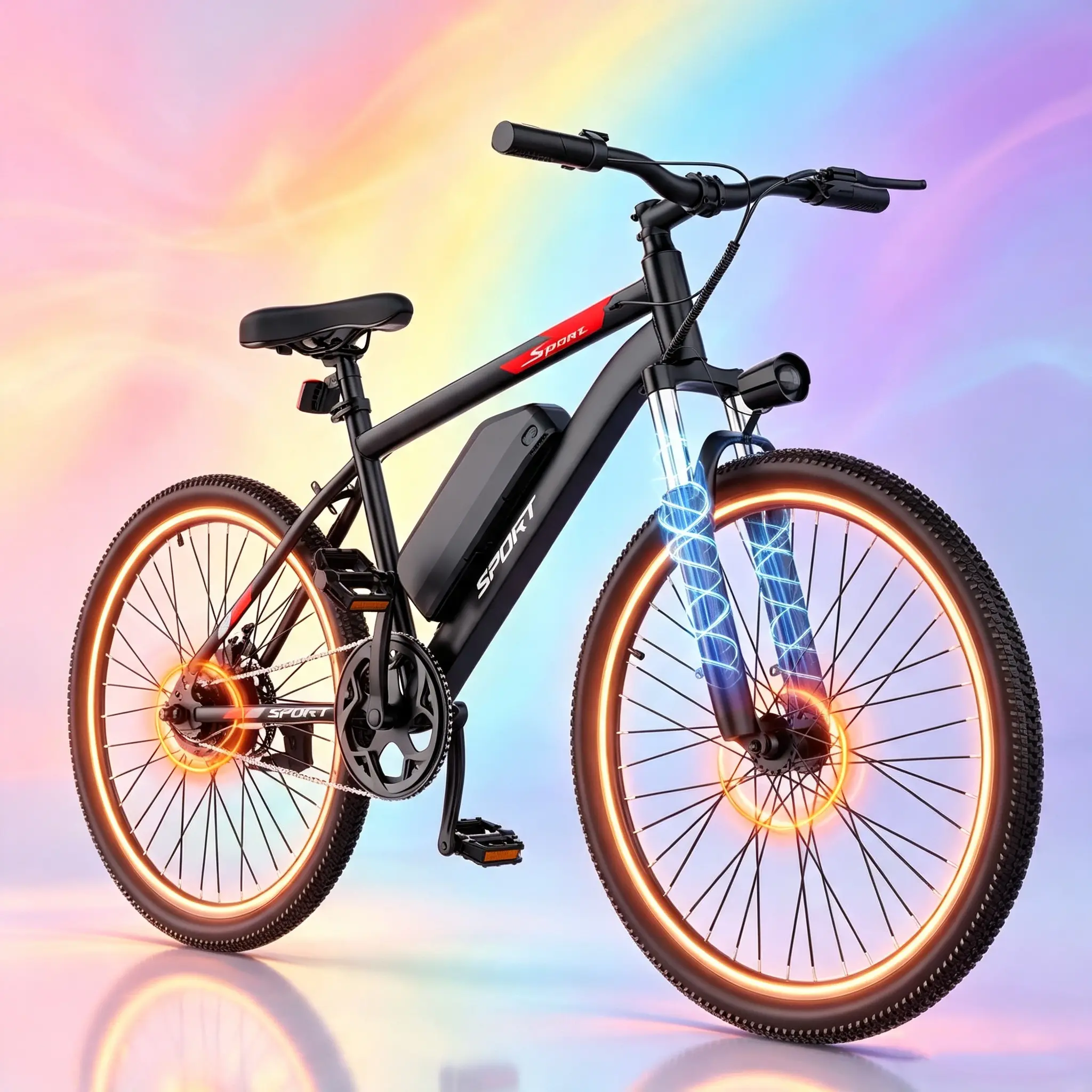 Adult Electric Commuter Bike - 350W Motor, 48V 5.2Ah Removable Battery, 22 MPH Top Speed, 24 Mi Max Range, 20"/26" Wheels, 3 Riding Modes, Front Suspension, Lightweight Urban Ebike