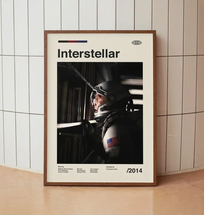 Interstellar Vintage Movie Poster, Retro Movie Poster, Poster Decor Room, Poster Movie