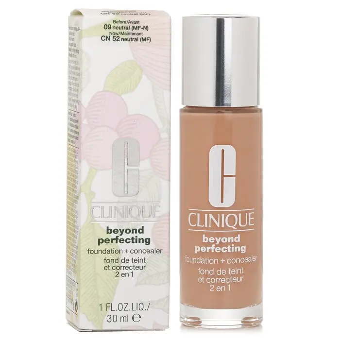 Clinique Beyond Perfecting Color Tint Concealer & Foundation, Flawless Coverage Longwear Pigment Makeup - #09 Neutral (MF-N), 30ml/1oz, Flawless Coverage Foundation, Longwear Makeup