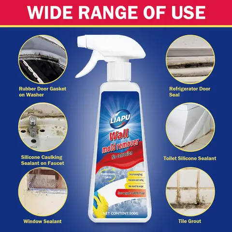 Liapu 500ml Fragrance-Free Active Liquid Cleaner - Silicone-Safe All-Purpose Cleaner, Germ-Killing Mold Remediation, 12-Month Mildew Prevention, Essential Cleaning Products for Home Cleaning Supplies, Easy Remove Mold Removers for Windows