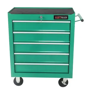 5 Drawer Tool Chest, Tool Storage Cabinet for Garage Storage with 4 Wheels and Locking System, GREEN
