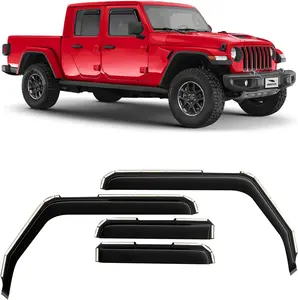 Tint Rebel Window Visors for 2018–2025 Jeep Wrangler JL & 2020–2025 Gladiator JT. 4-Door Models - 4-Piece Set