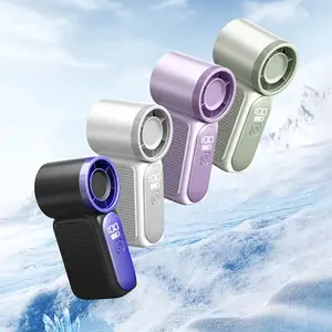 Mini Portable Handheld Fan with LED Display, USB Rechargeable, Compact Cooling Fan for Travel, Office & Home