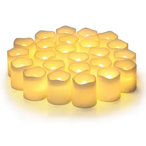 24pcs Battery Operated LED Tea Lights, In Warm  For Wedding, Table, Festival, Halloween, Christmas Decorations LED Tea Light, Candles Halloween Decorations