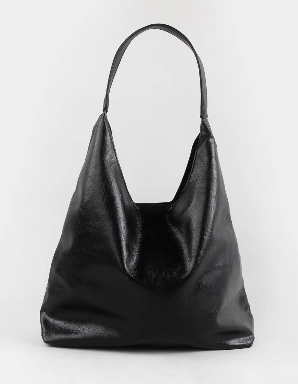 Amy Faux Leather Slouchy Bag, Black Amy Faux Leather Slouchy Bag, Black