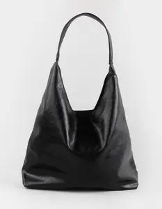 Amy Faux Leather Slouchy Bag, Black