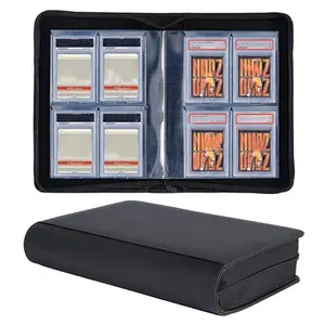 1pc 40-Compartment Graded Card Album Case Professional For PSA CGC BGS Cards Slabs Trading Cards Brick Storage Book Zippered Card Holder Book For PTCG TCG Trading Cards Slabs, Game Cards Slabs, Collectible Cards Card Hobby Box