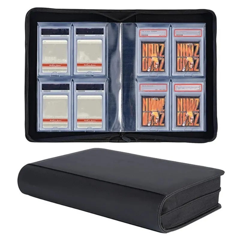 1pc 40-Compartment Graded Card Album Case Professional For PSA CGC BGS Cards Slabs Trading Cards Brick Storage Book Zippered Card Holder Book For PTCG TCG Trading Cards Slabs, Game Cards Slabs, Collectible Cards Card Hobby Box, Trading Card Organizer