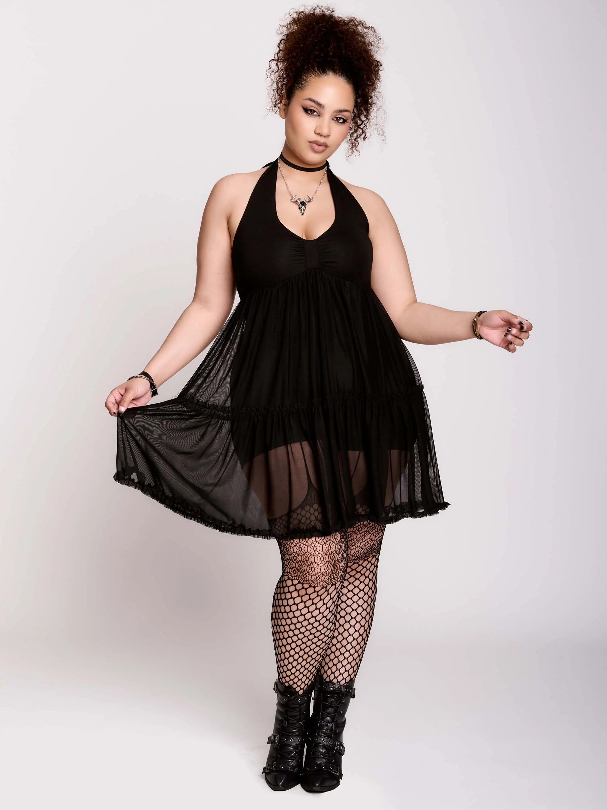 Mesh Babydoll Romper
