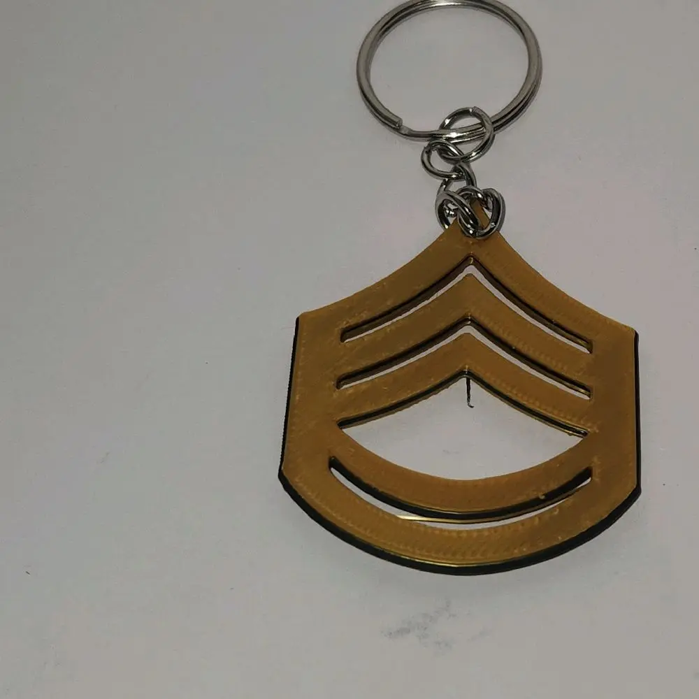 US Army Rank Keychain - Basic Design Featuring Rank Symbol for ...