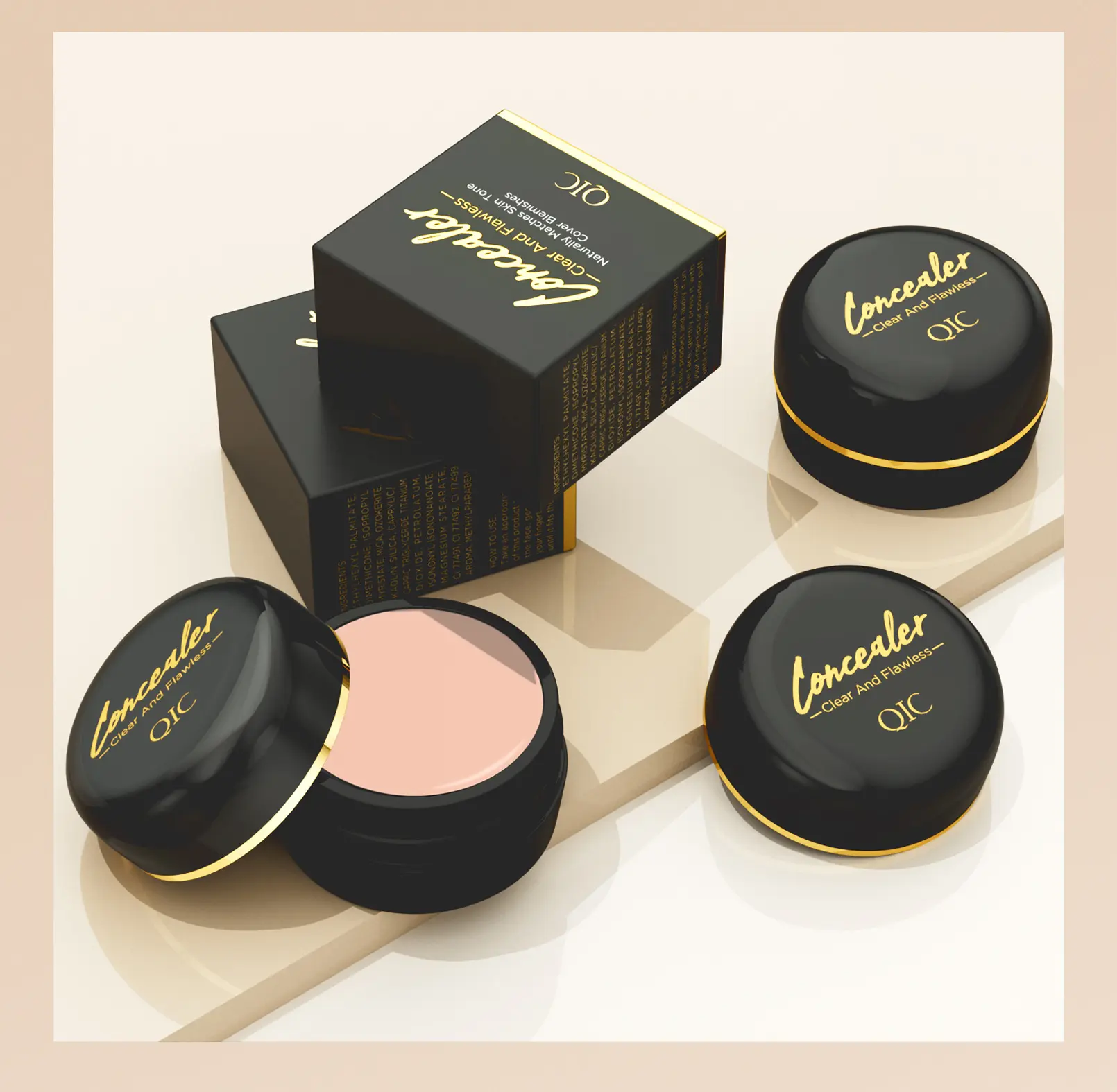 3 Color Matte Concealer Pot Long Lasting Sweatproof Color Corrector for Dark Circles & Blemishes