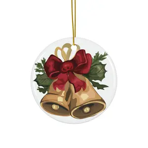 Beautiful Christmas Circle Ornament  Elegant Holiday Decoration for Tree Hanging