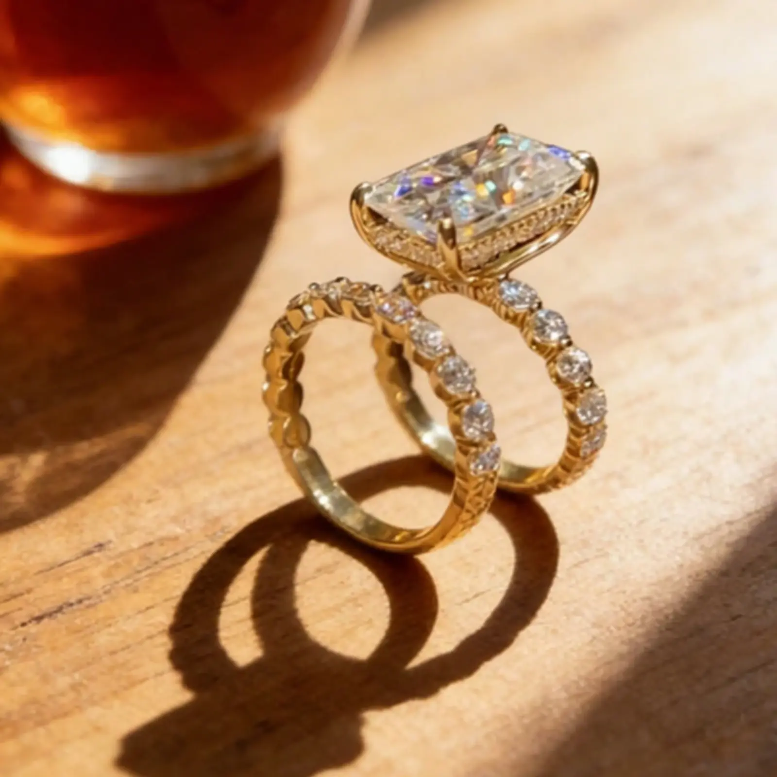 Set of 2 elegant Cubic Zirconia rings for women | Unique and fashionable rings for everyday wear, vacations, engagements, and as gifts.