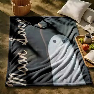 1 piece Phoebe Bridgers "Moon Song" Album Cover themed flannel blanket - Super soft fluffy flannel sofa blanket, suitable for beds and sofas, all-season use, modern design, digital printing, 100% polyester material, machine washable, suitable for