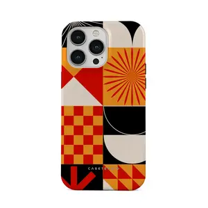 CASETEROID Eclectic Mosaic iPhone 13 Pro Case - Colorful Geometric Design for Protection and Wireless Use
