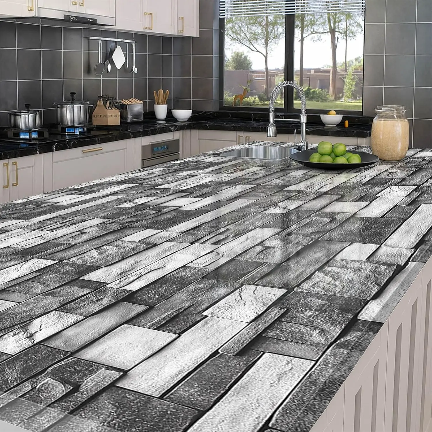Glossy Stone Gray Brick