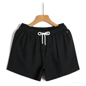 Striped Men's Beach Shorts Quick Dry Swim Trunks Casual Loose Fit Summer Seaside Sports Shorts Lightweight Board Shorts