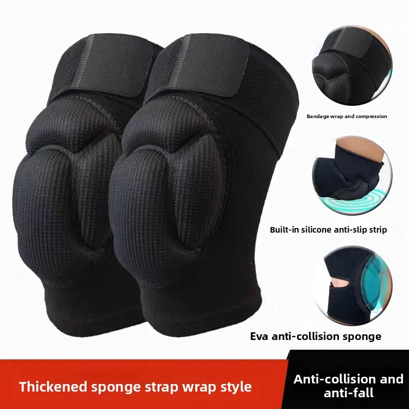 Anti-collision Sports Knee Pads Thickened Sponge Straps Knee Pads Ski Football Dance Shock Absorption Volleyball Basketball Tactics Thin Knee Pads elbow pocket knee hockey goalie gear warm