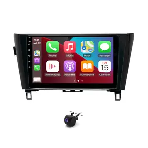 10" Double Din Car Stereo Car Accessories for Rogue MK2/X-Trail/Qashqai 2014-2019, Wireless CarPlay, Android Auto, Touchscreen Radio with GPS, WiFi, Bluetooth, FM, SWC, AHD Backup Camera & Mic