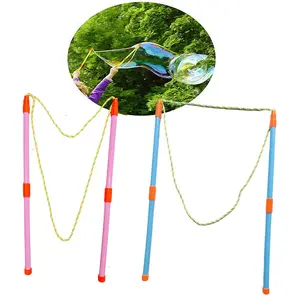 Dual-Pole Bubble Wand Toy, Detachable Large Bubble Stick, Performance Props Rope (no Bubble Liquid), Outdoor Play, Birthday Party