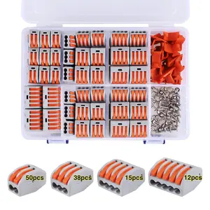 Lever Wire Connectors Nuts Kit 115 PCS 28-12 AWG Electrical Connectors 2/3/4/5 Conductor Combination Quick Disconnect Wire Splice Connectors