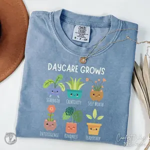 Comfort Colors Daycare Provider Shirt, Daycare Teacher Gift, Childcare Saying T-Shirt, Daycare Crew, Cute Early Childhood Educator Tee, ECE Plant Shirt