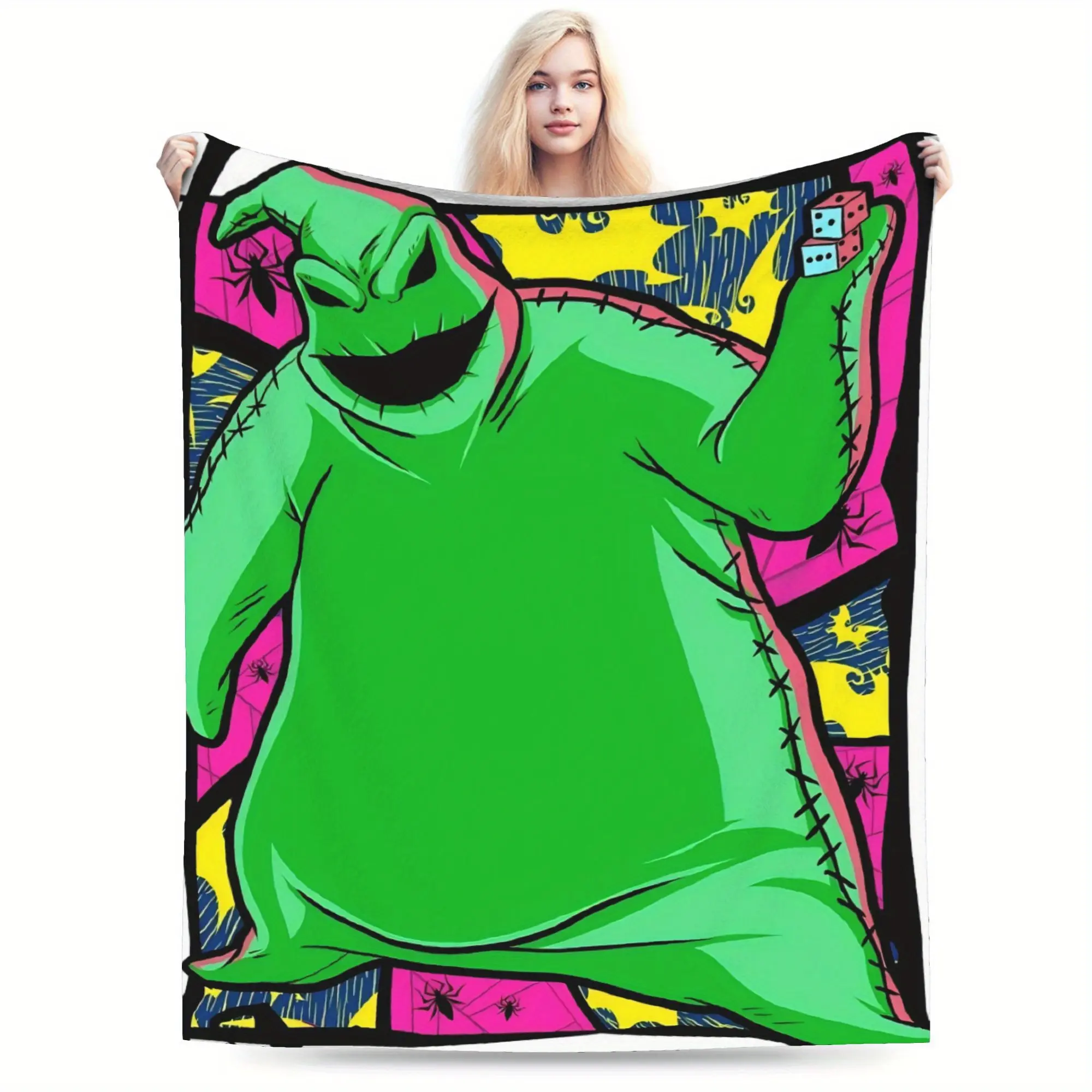 OOGIE BOOGIE inspired soft flannel blanket - perfect for dorms, sofas, beds, offices, or as a birthday or holiday gift