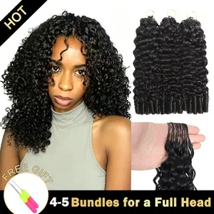 Burmese Curly Crochet Hair Extensions, 40 Strands Pre-Looped Human Hair for Protective Hairstyles, Lightweight No-Tension & Reusable, Crochet Hairstyles