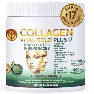 Vital Life, Hydrolyzed Collagen Mint and Lemon Flavor, 26 oz | Type I & III, Supplement for Skin, Hair, Joints & Nails