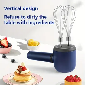 USB Cordless Electric Double Mixer Bar - Effortless Whipping And Mixing with 2 Whisk Head, 1 Egg Separator, Double Egg Beater Perfect for Efficient Baking, Cooking, And School Supplies - Kitchen Utensils for Biscuits, Dough, And Batter. Father Gift