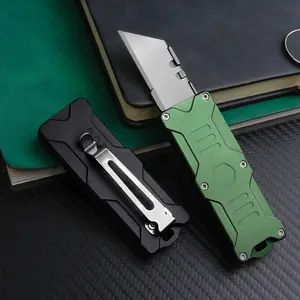 Aluminum Alloy Multifunctional Pocket Knife, Cutting Blade, Replaceable Blades, Durable and Versatile, Ideal for Outdoor Use