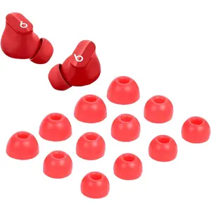 SQ-HPS028 Replacement Silicone Tips Earbuds Buds Eartips Set for Beats Studio Buds Earphone Headphones,6 Pairs (Red)
