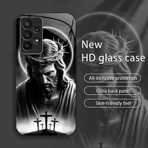 Suitable for [Galaxy A53 5g] Jesus New stylish high quality glass protective case affordable anti-drop anti-fingerprint 995