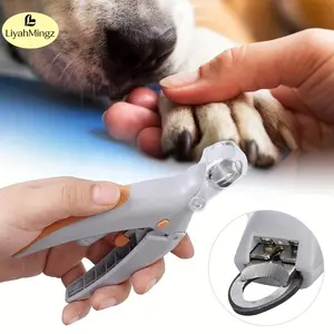 Liya-1PC Cat And Dog Nail Clippers Nail Polishers LED Lights Scissors Cleaning Supplies Paw Trimmer Quiet Electric Dual-Purpose Pet Nail Set Grooming Dog and Cat Claw Trimmer Kit